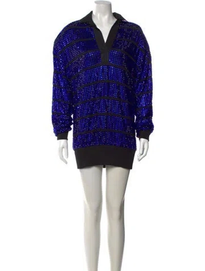 Pre-owned Alexandre Vauthier Striped Mini Dress In Black
