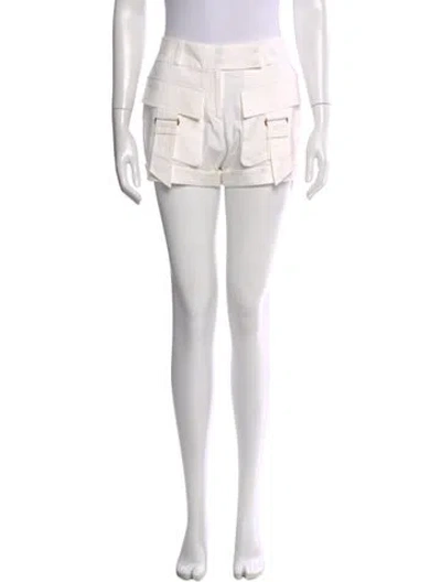 Pre-owned Alexandre Vauthier Striped Mini Shorts In White