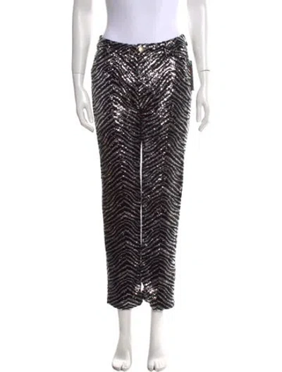 Pre-owned Alexandre Vauthier Striped Straight Leg Pants In Black