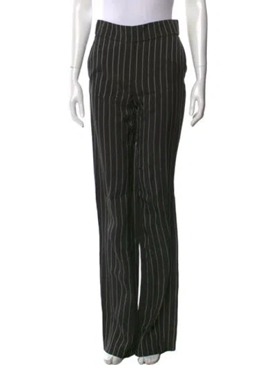 Pre-owned Alexandre Vauthier Striped Wide Leg Pants In Black