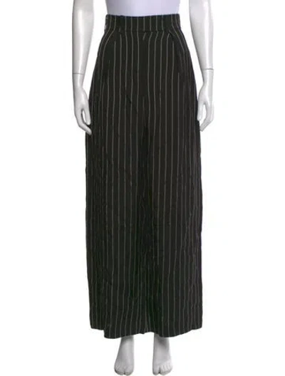 Pre-owned Alexandre Vauthier Striped Wide Leg Pants In Black