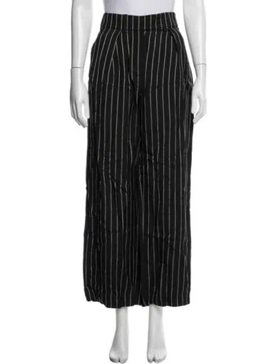 Pre-owned Alexandre Vauthier Striped Wide Leg Pants In Black