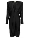 Alexandre Vauthier Jersey Dress With V-neck And Shoulder Pads In Black