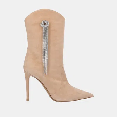 Pre-owned Alexandre Vauthier Suede Ankle Boots Size 39 In Beige