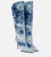 Alexandre Vauthier Raquel Tall Boots 105mm In Sky Pattern