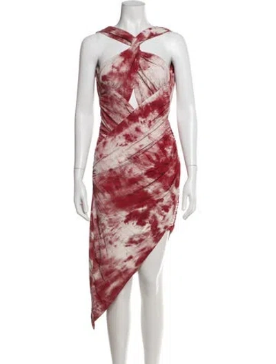 Pre-owned Alexandre Vauthier Tie-dye Print Mini Dress W/ Tags In Red