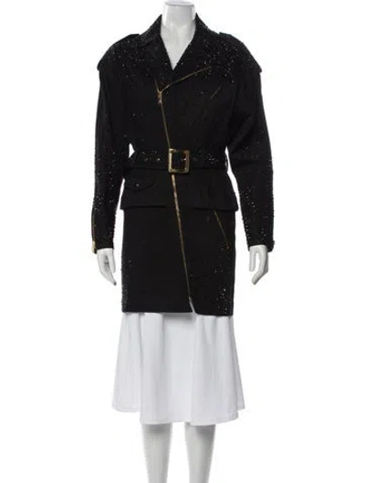 Pre-owned Alexandre Vauthier Trench Coat In Black