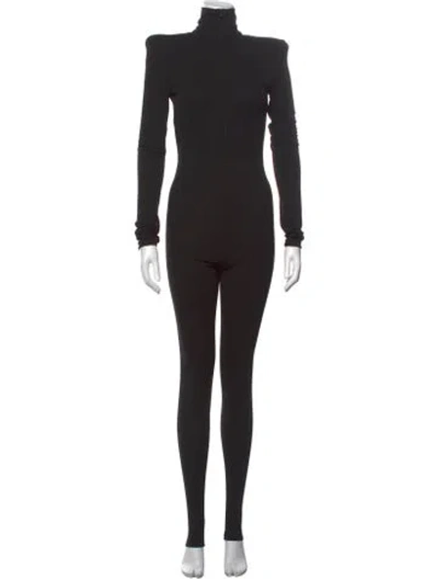 Pre-owned Alexandre Vauthier Turtleneck Jumpsuit In Black