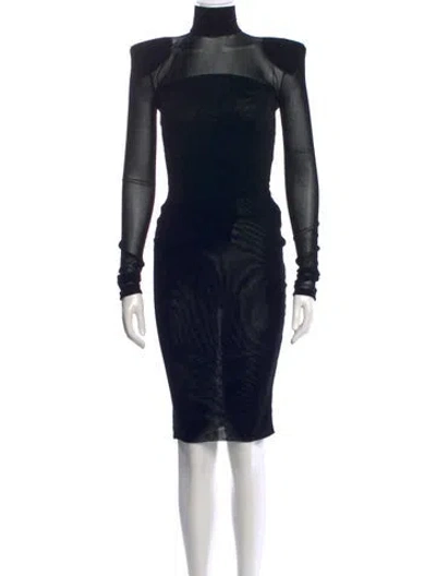 Pre-owned Alexandre Vauthier Turtleneck Knee-length Dress In Black