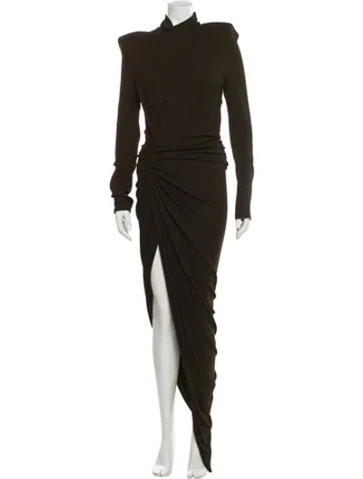 Pre-owned Alexandre Vauthier Turtleneck Long Dress In Green