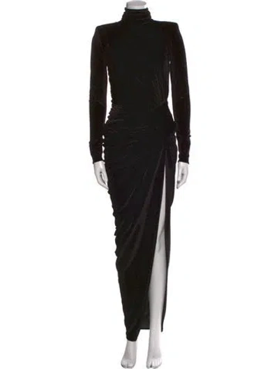 Pre-owned Alexandre Vauthier Turtleneck Long Dress In Green