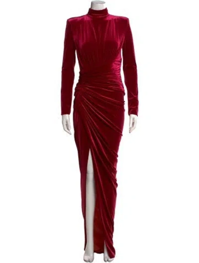 Pre-owned Alexandre Vauthier Turtleneck Long Dress In Red