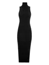 Alexandre Vauthier Turtleneck Midi Dress In Black