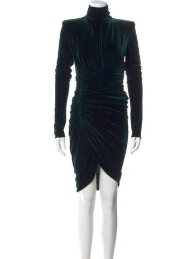 Pre-owned Alexandre Vauthier Turtleneck Midi Length Dress In Green
