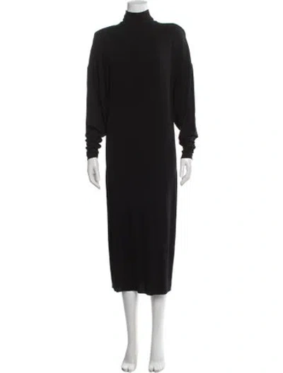 Pre-owned Alexandre Vauthier Turtleneck Midi Length Dress W/ Tags In Blue