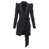 Alexandre Vauthier Tuxedo Plunge Mini Dress In Blue