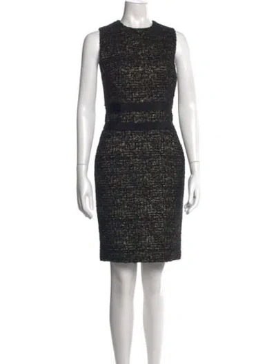 Pre-owned Alexandre Vauthier Tweed Pattern Knee-length Dress In Black