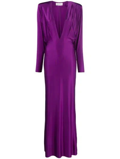 Alexandre Vauthier Stretch-jersey Gown In Violett