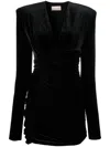 Alexandre Vauthier V-neck Ruched Dress In Black