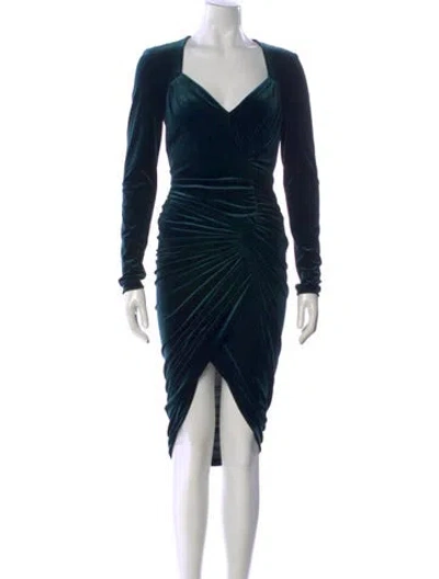 Pre-owned Alexandre Vauthier Velvet Midi Length Dress In Green