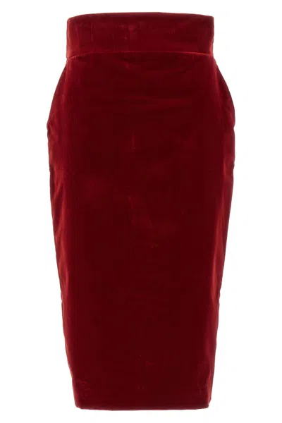 ALEXANDRE VAUTHIER ALEXANDRE VAUTHIER VELVET MIDI SKIRT