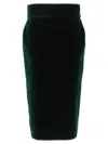 Alexandre Vauthier Velvet Knee-length Pencil Skirt With High Waist In Black