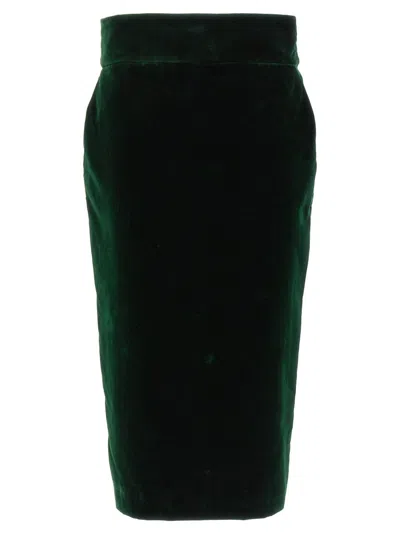 ALEXANDRE VAUTHIER VELVET MIDI SKIRT