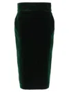 Alexandre Vauthier Velvet Knee-length Pencil Skirt With High Waist In Green