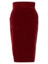 Alexandre Vauthier Velvet Midi Skirt Skirts Red