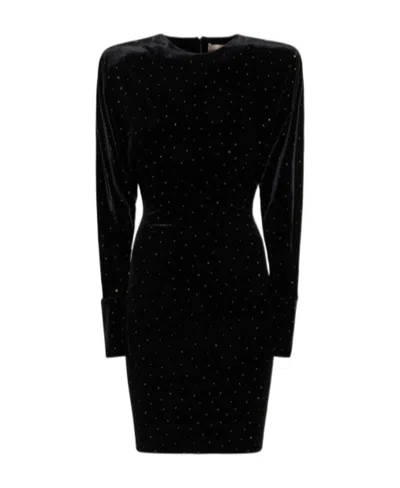 Alexandre Vauthier Velvet Mini Dress In Black