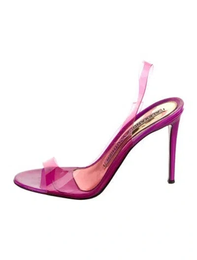Pre-owned Alexandre Vauthier Vinyl Slingback Sandals In Pink