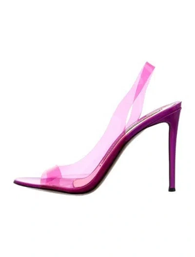 Pre-owned Alexandre Vauthier Vinyl Slingback Sandals In Pink
