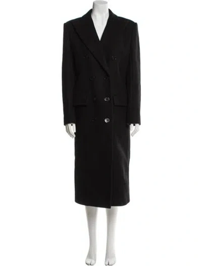 Pre-owned Alexandre Vauthier Virgin Wool Peacoat In Black