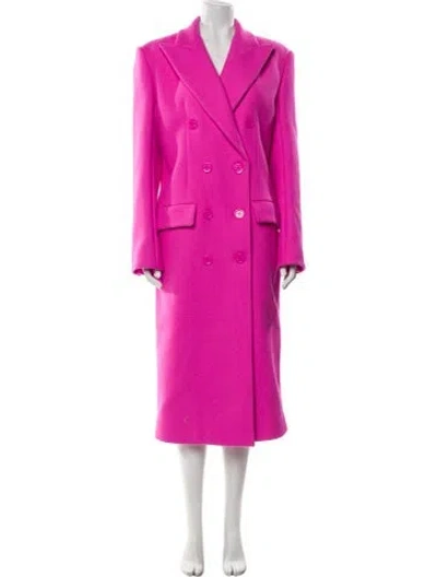 Pre-owned Alexandre Vauthier Virgin Wool Trench Coat W/ Tags In Pink