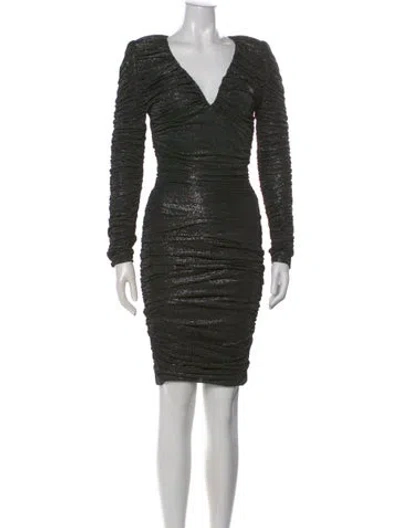 Pre-owned Alexandre Vauthier V-neck Knee-length Dress In Black