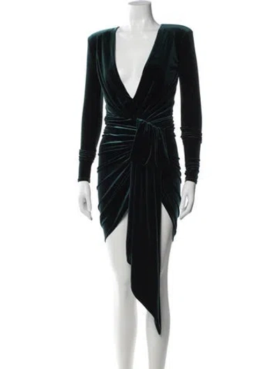 Pre-owned Alexandre Vauthier V-neck Knee-length Dress In Black