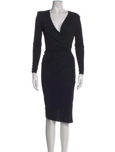 Pre-owned Alexandre Vauthier V-neck Knee-length Dress In Black