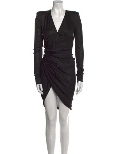 Pre-owned Alexandre Vauthier V-neck Knee-length Dress In Multi