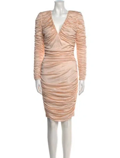 Pre-owned Alexandre Vauthier V-neck Knee-length Dress In Multi