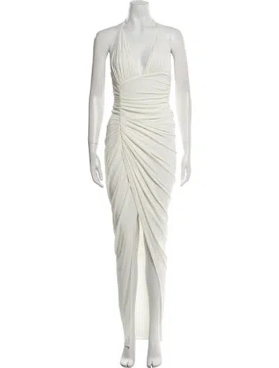 Pre-owned Alexandre Vauthier V-neck Knee-length Dress In Neutral