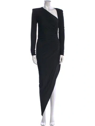 Pre-owned Alexandre Vauthier V-neck Long Dress In Black