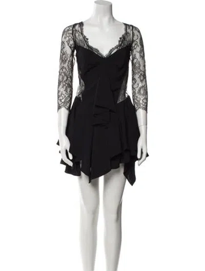Pre-owned Alexandre Vauthier V-neck Long Dress W/ Tags In Black