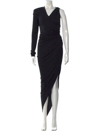 Pre-owned Alexandre Vauthier V-neck Long Dress W/ Tags In Black
