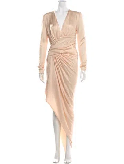 Pre-owned Alexandre Vauthier V-neck Long Dress W/ Tags In Neutral