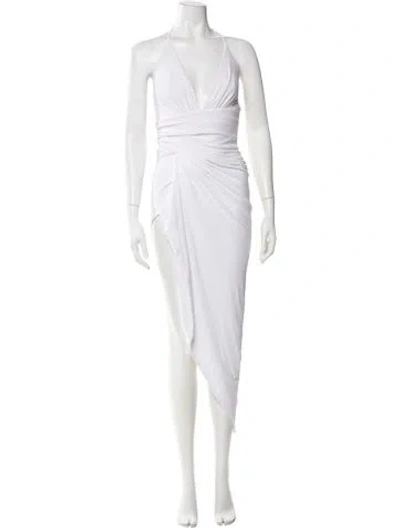 Pre-owned Alexandre Vauthier V-neck Long Dress In White