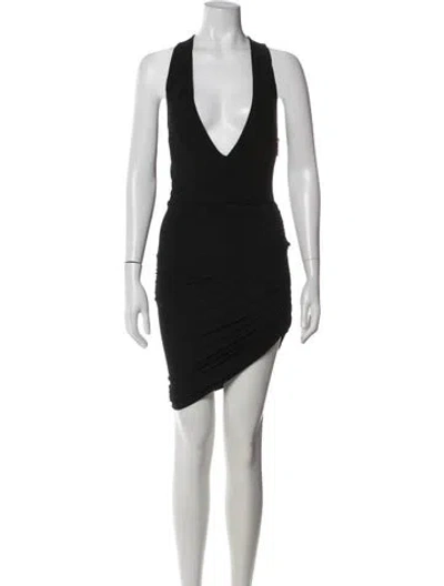 Pre-owned Alexandre Vauthier V-neck Midi Length Dress In Black