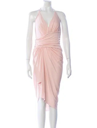 Pre-owned Alexandre Vauthier V-neck Midi Length Dress In Pink