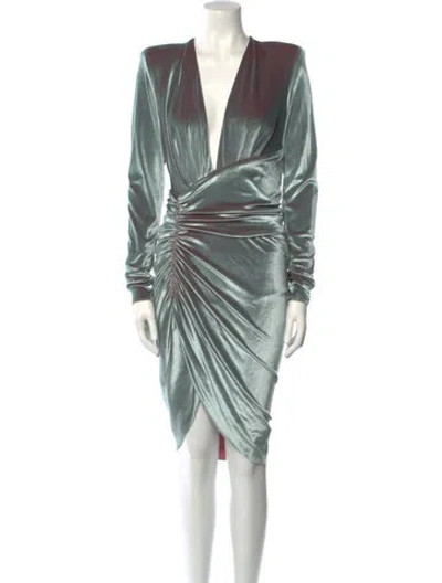 Pre-owned Alexandre Vauthier V-neck Midi Length Dress W/ Tags In Green