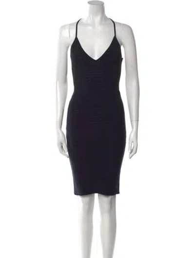 Pre-owned Alexandre Vauthier V-neck Mini Dress In Black
