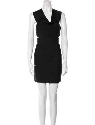 Pre-owned Alexandre Vauthier V-neck Mini Dress In Black